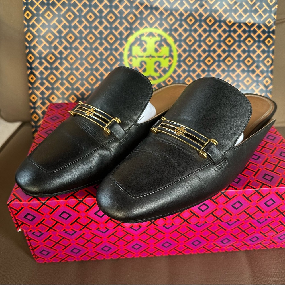 Tory Burch Amelia Backless Loafers black size 9